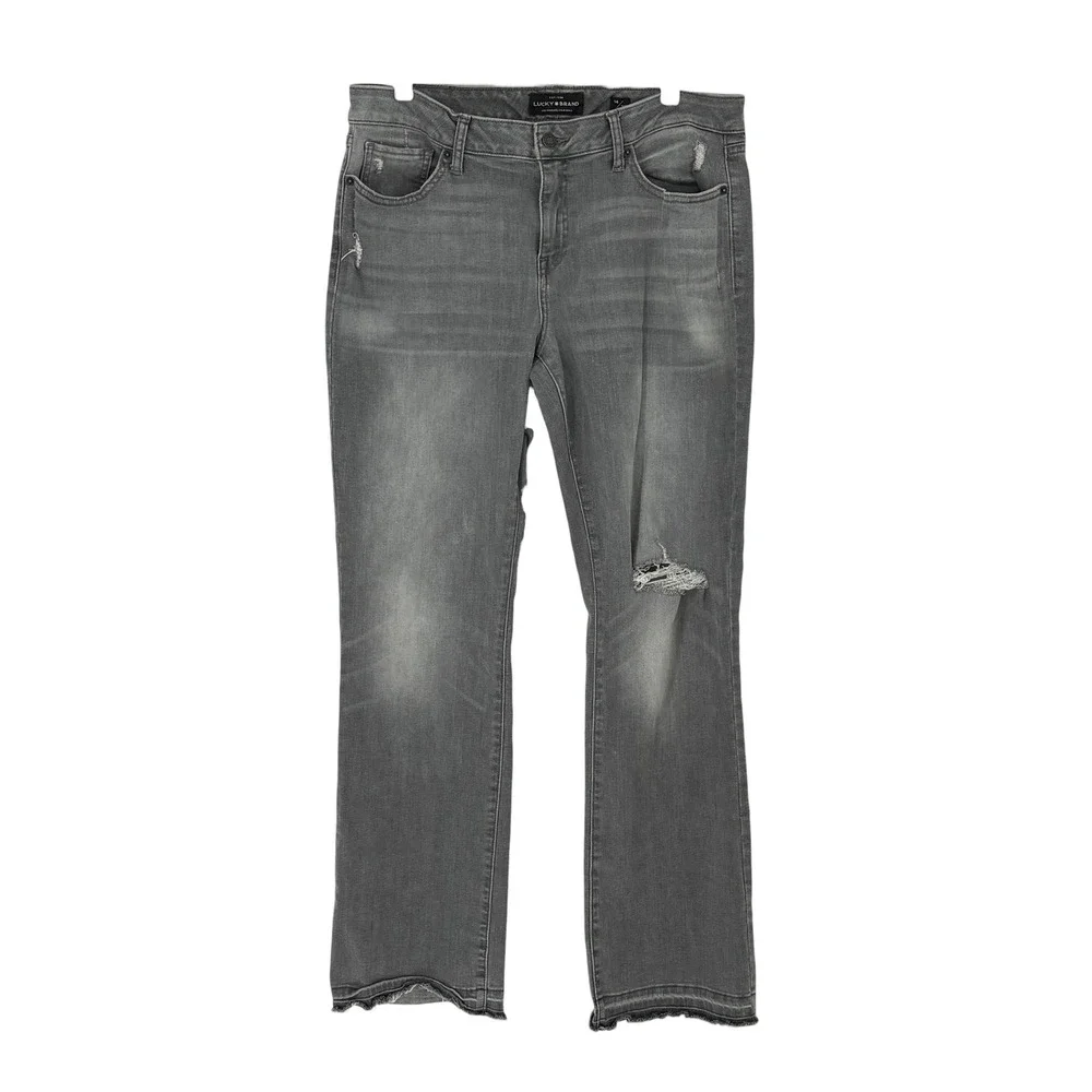 Lucky Brand Lolita Boot Jeans Grey‎ Distressed Raw Hem 14/32